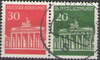 2x W25 b Zusammendrucke Brandenburger Tor 20+30 Pf Deutsche Bundespost