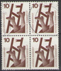 695A Block Unfallverhütung 4x 10 Pf Deutsche Bundespost