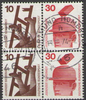 2x W29 Zusammendruck Unfallverhütung 10+30 Pf Deutsche Bundespost