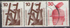 W29 h Zusammendruck Unfallverhütung 10+10+30 Pf Deutsche Bundespost