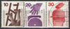 W39 Zusammendruck Unfallverhütung 10+20+30 Pf Deutsche Bundespost