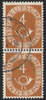 2x 124 Posthorn 4Pf Deutsche Bundespost