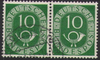 2x 128 Posthorn 10 Pf Deutsche Bundespost