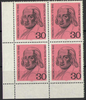 4 x 618 Block Friedrich Hölderlin 30 Pf Deutsche Bundespost