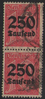 2x 93 Dienstmarke Wertziffer 250 Tausend Deutsches Reich