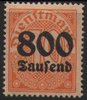 95y Dienstmarke Wertziffer 800 Tausend Deutsches Reich