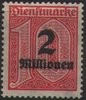97 Dienstmarke Wertziffer 2 Millionen Deutsches Reich