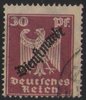109 Dienstmarke mit Aufdruck 30 Pf Deutsches Reich