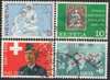 Schweiz 808-811 Jahresereignisse Briefmarken Helvetia