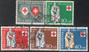 Schweiz 641-645 Pro Patria Rotes Kreuz Briefmarken Helvetia