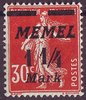 87 Freimarke von Frankreich 1 1/4M auf 30 C Memelgebiet Französische Mandatsverwaltung