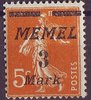 110 Freimarke von Frankreich 3M auf 5C Memelgebiet Französische Mandatsverwaltung