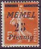 58 Freimarke von Frankreich 25Pf auf 5C Memelgebiet Französische Mandatsverwaltung