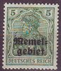 1a Freimarke des Deutschen Reiches mit Aufdruck 5 Pf  Memelgebiet Französische Mandatsverwaltung