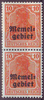2x 14 Freimarke des Deutschen Reiches mit Aufdruck 10 Pf  Memelgebiet Französische Mandatsverwaltung