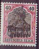 6 Freimarke des Deutschen Reiches mit Aufdruck 40 Pf  Memelgebiet Französische Mandatsverwaltung