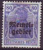 17 Freimarke des Deutschen Reiches mit Aufdruck 80 Pf  Memelgebiet Französische Mandatsverwaltung