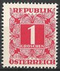 232 xaw Ziffernzeichnung im Quadrat Porto 1 Groschen Republik Österreich
