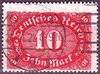 175 Freimarke Ziffer im Queroval 10 Mark Deutsches Reich