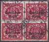 4x 43 Abschiedsausgabe von Bayern Dienstmarke 75 Pf Deutsches Reich
