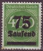 287 b Ziffer im Kreis mit Aufdruck 75 Tausend auf 400 M Deutsches Reich