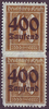 2x 300 Ziffer im Rechteck mit Aufdruck 400 Tausend auf 40 Pf Deutsches Reich