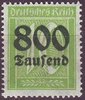 302 Ziffer im Rechteck mit Aufdruck 800 Tausend auf 10 Deutsches Reich