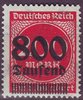 303 Ziffer im Kreis mit Aufdruck 800 Tausend auf 200 Mark Deutsches Reich