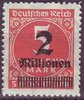 312 B Ziffer im Kreis mit Aufdruck 2 Millionen auf 5 Tausend Mark Deutsches Reich