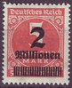 312 Aa Ziffer im Kreis mit Aufdruck 2 Millionen auf 5 Tausend Mark Deutsches Reich