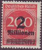 309 APa Ziffer im Kreis mit Aufdruck 2 Millionen auf 200 Mark Deutsches Reich