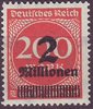 309 AWa Ziffer im Kreis mit Aufdruck 2 Millionen auf 200 Mark Deutsches Reich