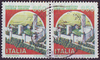 2x 1963 Castello di Montecchio 650 L Briefmarke Italien