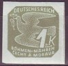 125 Zeitungsmarke 1 K Böhmen und Mähren Deutsches Reich