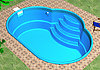 GFK Becken Polyesterbecken oval 400 x 300 x 125 cm mit Seitentreppe
