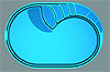 GFK Becken Polyesterbecken oval 400 x 270 x 125 cm mit Ecktreppe