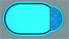 GFK Becken Polyesterbecken oval 360 x 190 x 100 cm mit Treppe