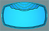 GFK Becken Polyesterbecken oval 500 x 300 x 150 cm mit Seitentreppe