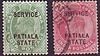 Patiala Dienstmarke Indien 19 und 21 Indian Stamps India