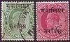 Gwalior Dienstmarken 19 I und 20 I gestempelt Indien Indian Stamps India