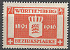 124 Bezirksmarke 25 Jahre Regentschaft 7 1/2 Pf Altdeutschland Württemberg Dienstmarke