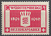 125 Bezirksmarke 25 Jahre Regentschaft 10 Pf Altdeutschland Württemberg Dienstmarke