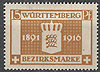 126 Bezirksmarke 25 Jahre Regentschaft 15 Pf Altdeutschland Württemberg Dienstmarke
