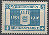 127 Bezirksmarke 25 Jahre Regentschaft 20 Pf Altdeutschland Württemberg Dienstmarke