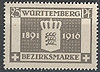 128 Bezirksmarke 25 Jahre Regentschaft 25 Pf Altdeutschland Württemberg Dienstmarke