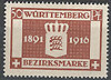 129 Bezirksmarke 25 Jahre Regentschaft 50 Pf Altdeutschland Württemberg Dienstmarke