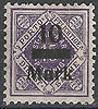 160 Ziffer in Raute mit Aufdruck 10M auf 15Pf Württemberg Dienstmarke