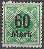 166 Ziffer in Raute mit Aufdruck 60 auf 1.25 Mark Altdeutschland Württemberg Dienstmarke