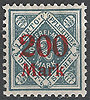 168 P Ziffer in Raute mit Aufdruck in rot 200 auf 2M Württemberg Dienstmarke