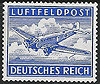 1 Ay Zulassungsmarke für Luftfeldpostbriefe Deutsches Reich gezahnt